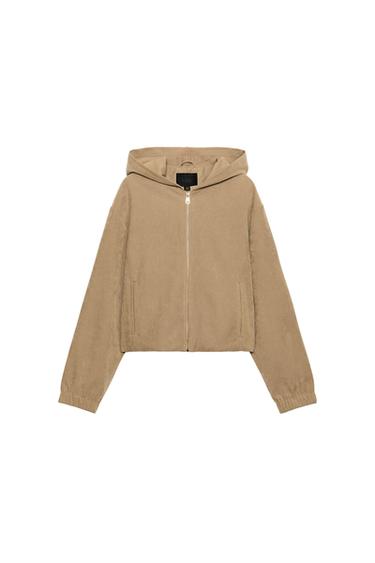 HOODED JACKET - Mid-camel by Zara