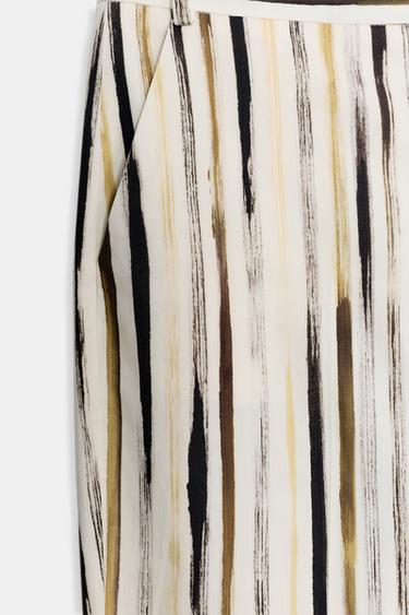 PANTALON POPELINE À RAYURES ZW COLLECTION - Marron / Écru de Zara - Image 5