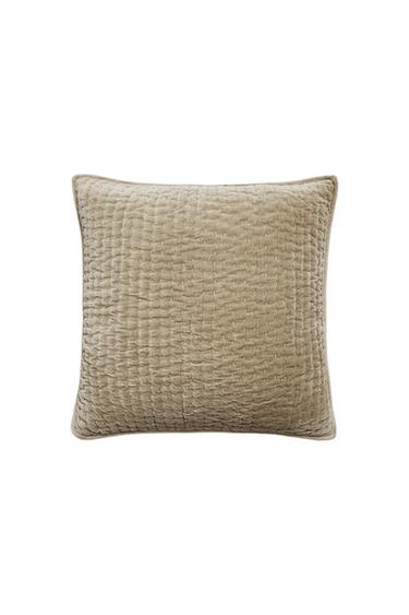 Zara WASHED VELVET THROW PILLOW COVER - Light beige