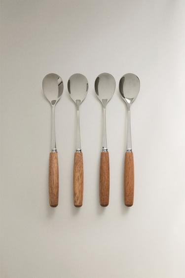 4er-PACK TEELÖFFEL AUS HOLZ - Hellbeige von Zara