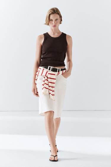 Zara Cotton blend halter top - Brown - Image 0