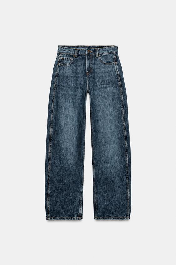 ZW COLLECTION CURVED STRAIGHT MID-WAIST JEANS - Blue by Zara - Image 6