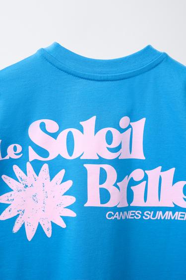 SLOGAN PRINT T-SHIRT - Bluish by Zara - Image 3