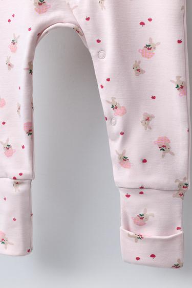 BUNNY SLEEPSUIT WITH CONVERTIBLE FOOT - Pink by Zara - Image 5
