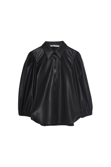FAUX LEATHER SHIRT