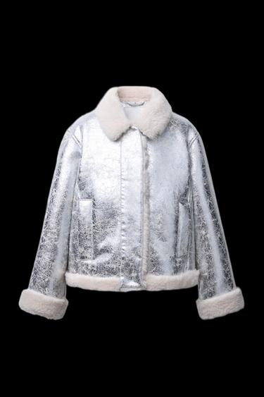 METALLIC DOUBLE-FACED JACKET - Silver by Zara - Image 0