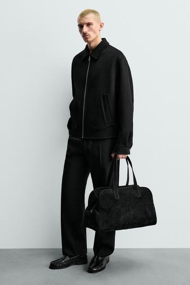 M LEATHER TRAVEL BAG - Black by Zara - Image 1