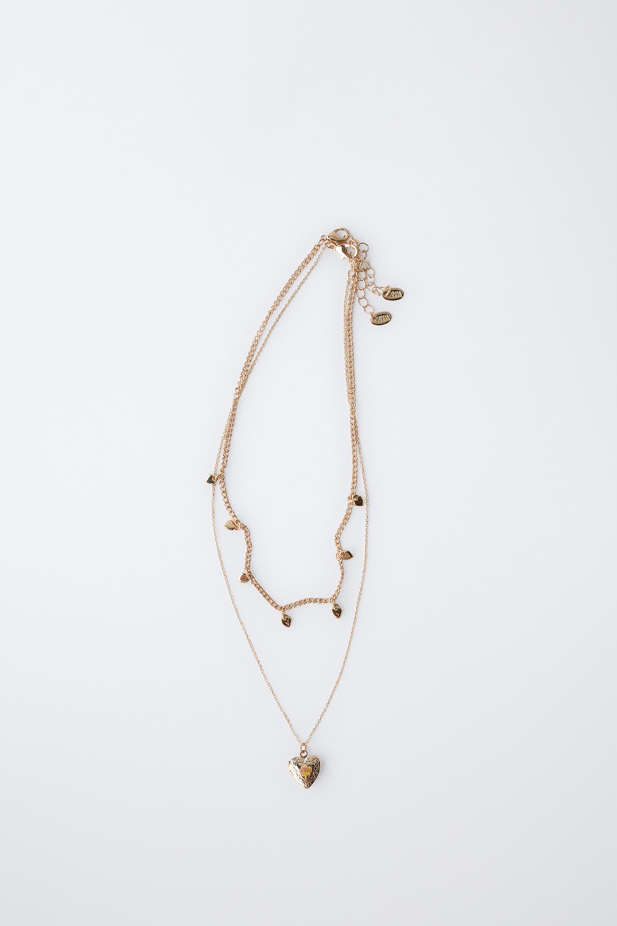 PACK OF TWO HEART NECKLACES - Golden | ZARA United States
