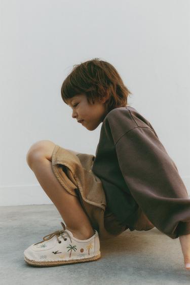 EMBROIDERED ESPADRILLES - Ecru White by Zara