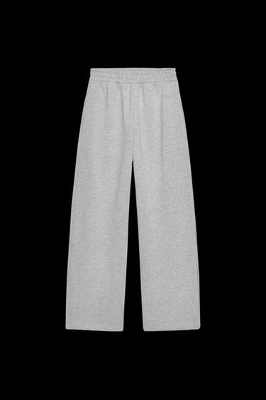 METALLIC THREAD FLEECE TROUSERS - Grey marl by Zara