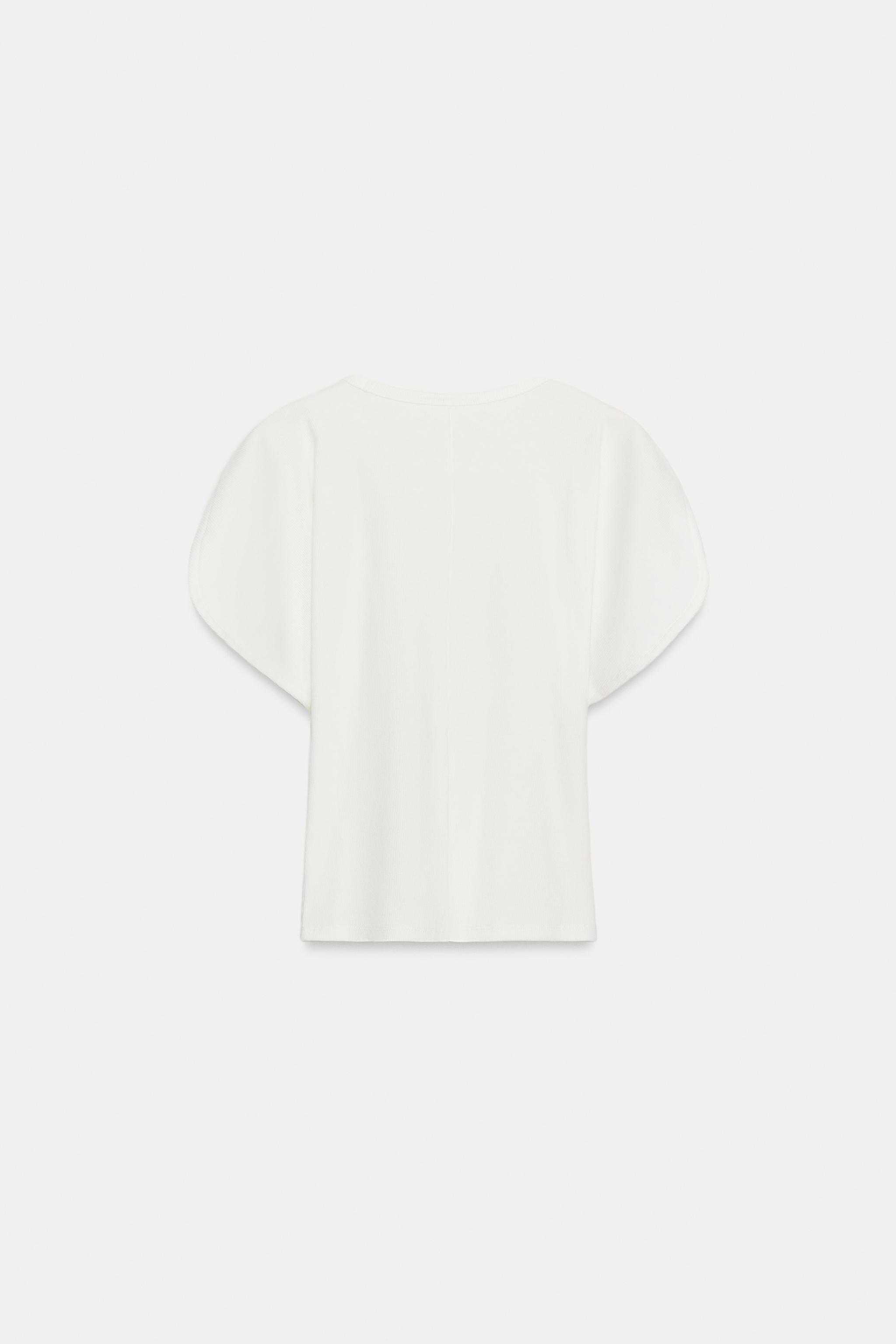 Zara YARASA KOLLU T-SHIRT görsel 5