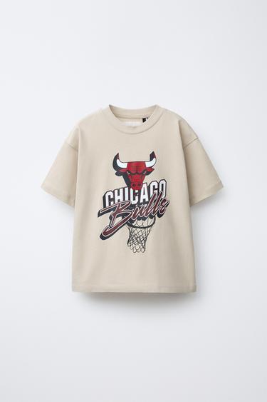 Zara CHICAGO BULLS NBA PRINTED T-SHIRT - taupe brown