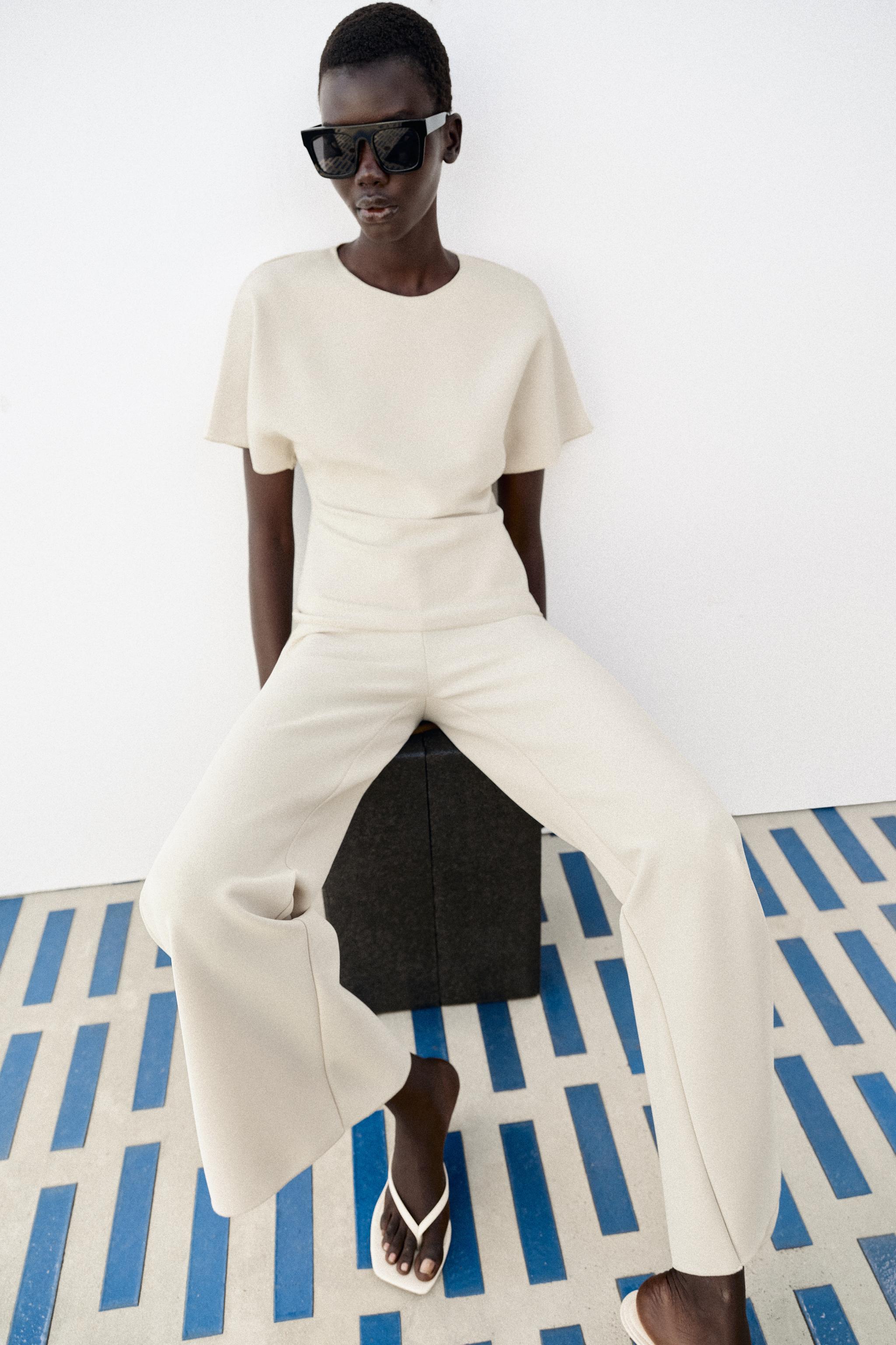 STRETCH WIDE LEG PANTS