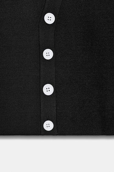 ASYMMETRIC FASTENING KNIT TOP - Black by Zara - Image 7