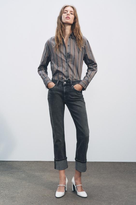 ZW COLLECTION SLIM MIDWAIST JEANS Grey ZARA Cambodia