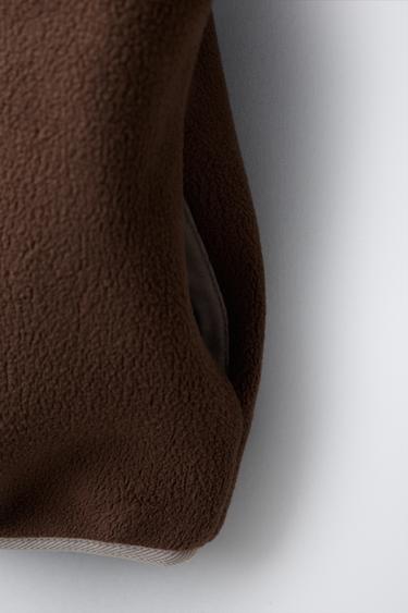 SWEAT POLAIRE COLOR BLOCK À ÉTIQUETTE - Bleu marine de Zara - Image 4