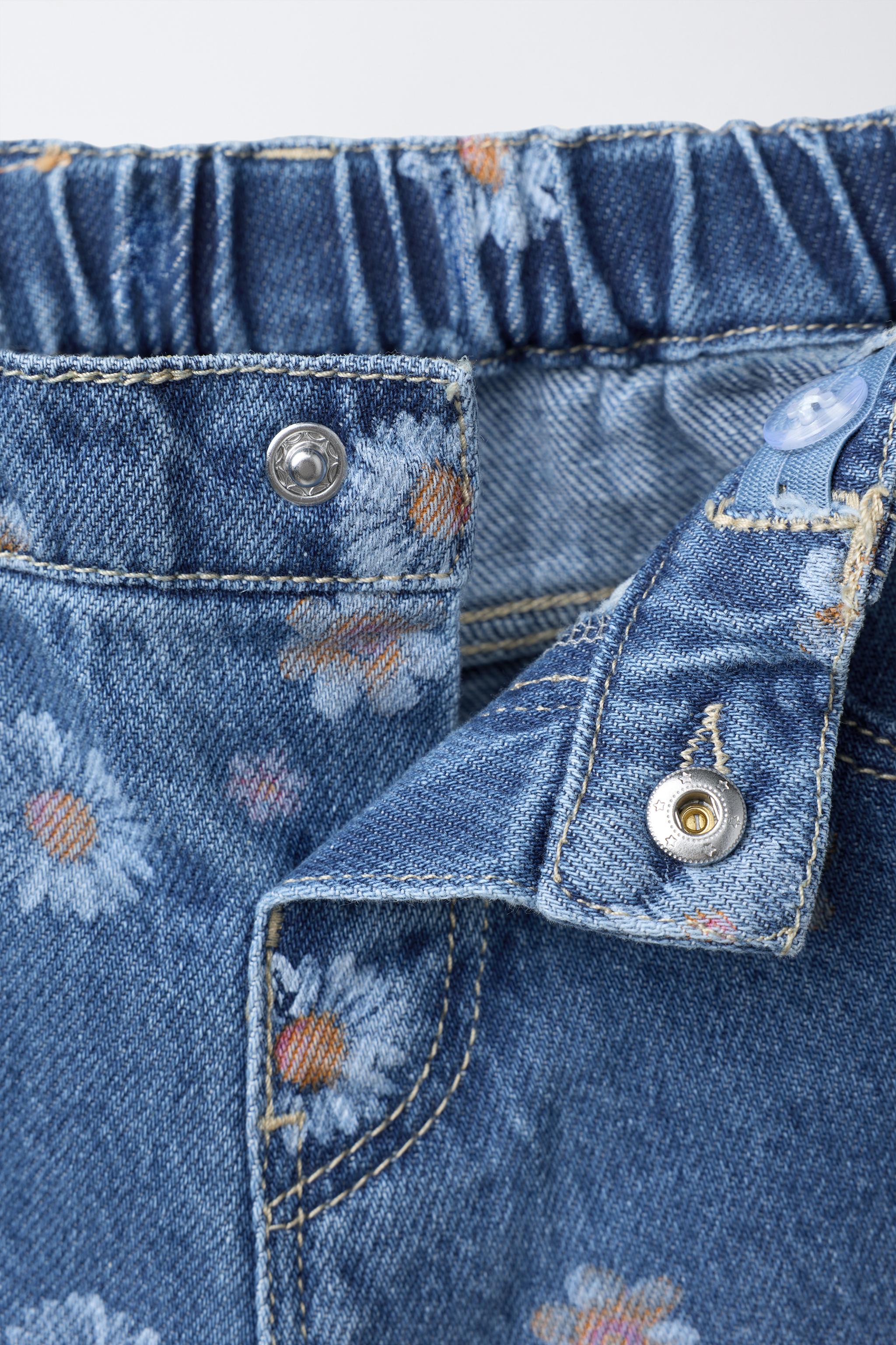 JUPE-CULOTTE EN JEAN À FLEURS