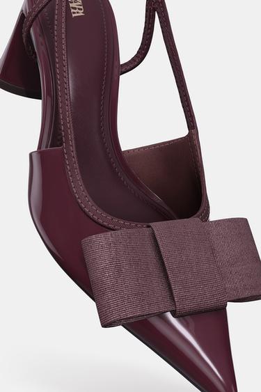CHAUSSURES À TALONS OUVERTES À L'ARRIÈRE AVEC NŒUD - Bordeaux de Zara - Image 6