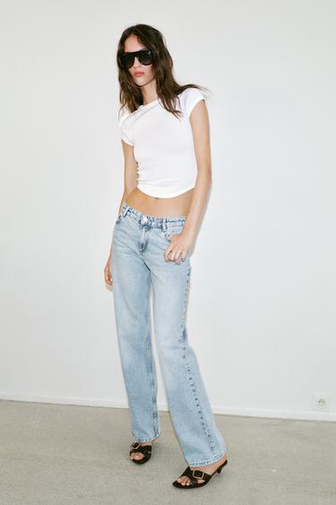 ФУТБОЛКА В РУБЧИК С КОРОТКИМИ РУКАВАМИ — БЕЛЫЙ от Zara