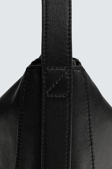 SAC PORTÉ ÉPAULE EN CUIR - Noir de Zara - Image 6