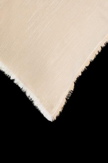 Zara FRINGED THROW PILLOW COVER - Ecru