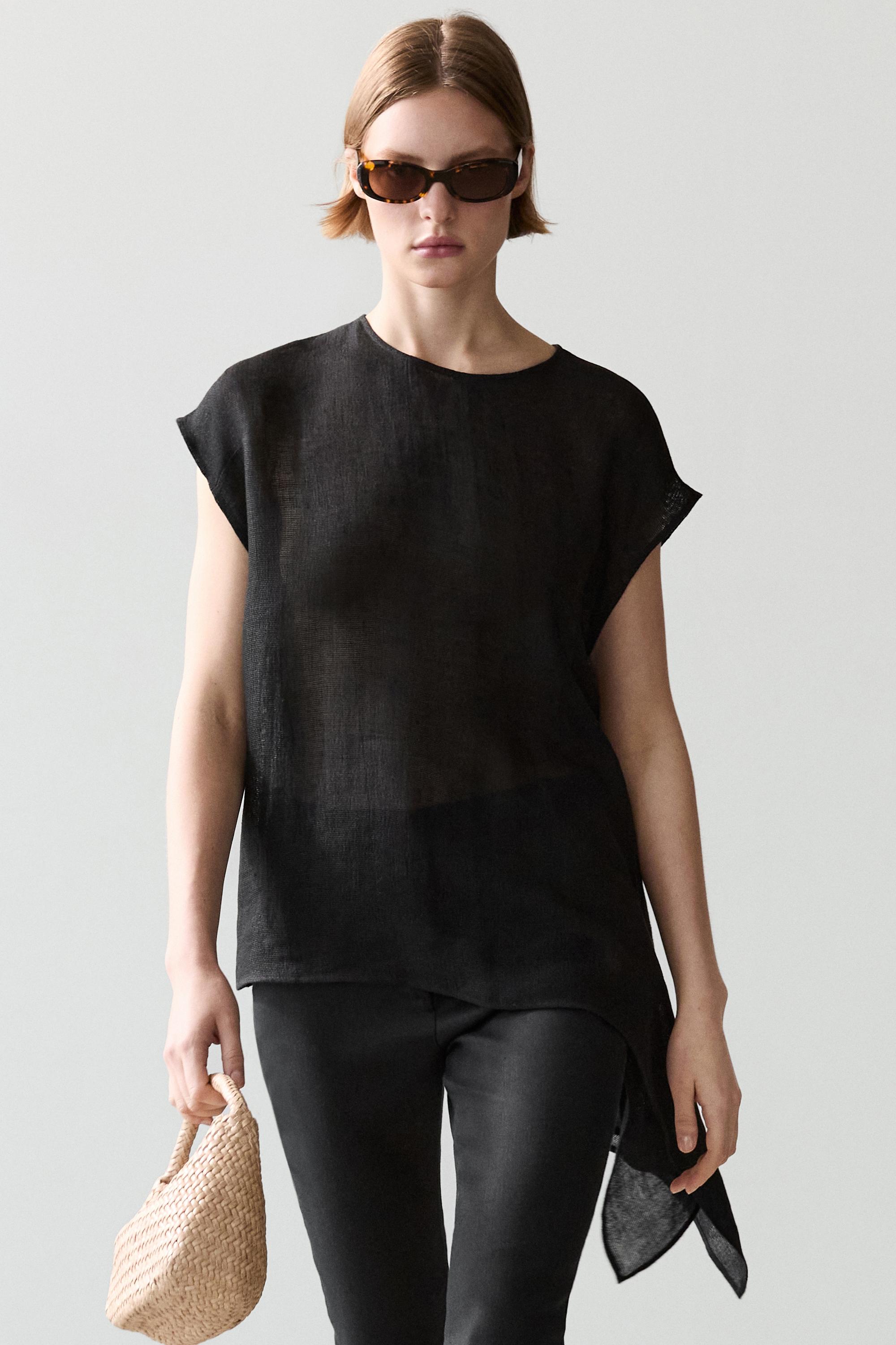 Top fluide asymétrique en lin