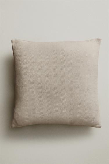 HERRINGBONE CUSHION COVER - Ecru by Zara