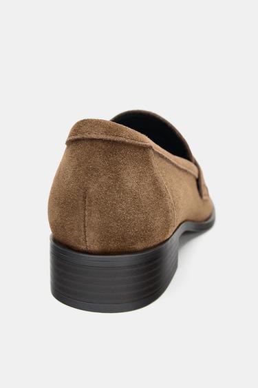 SPLIT SUEDE PENNY LOAFERS - Dark tan by Zara - Image 5