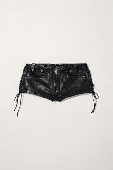 KATE MOSS X ZARA LEATHER SHORTS - Black by Zara
