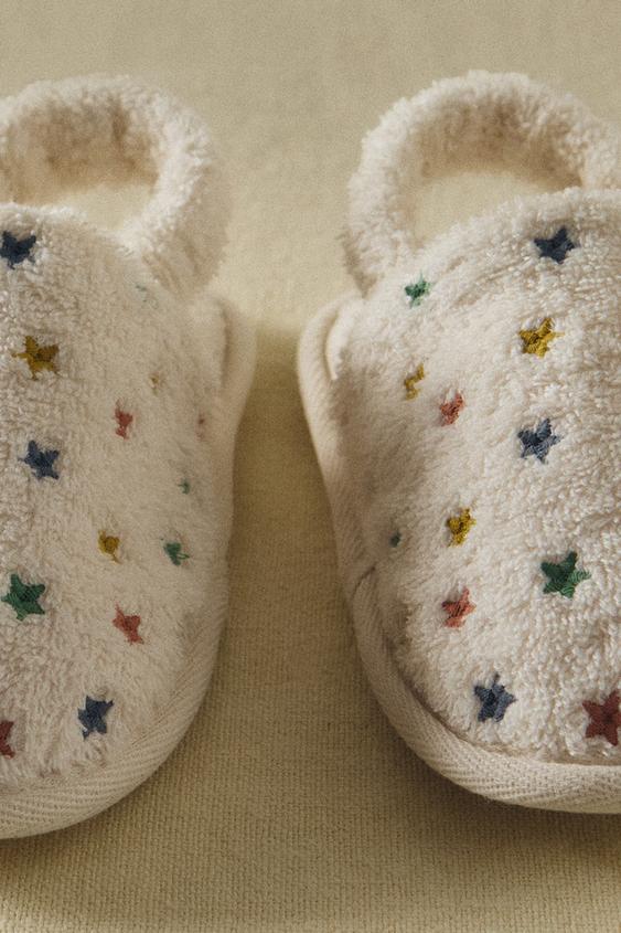TERRYCLOTH STAR BATHROOM SLIPPERS - White | ZARA United States