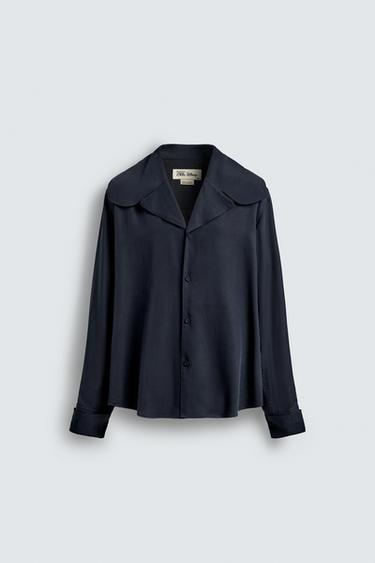Zara FLOWY SHIRT WITH PETER PAN COLLAR HARRY LAMBERT FOR ZARA X DISNEY - Blue