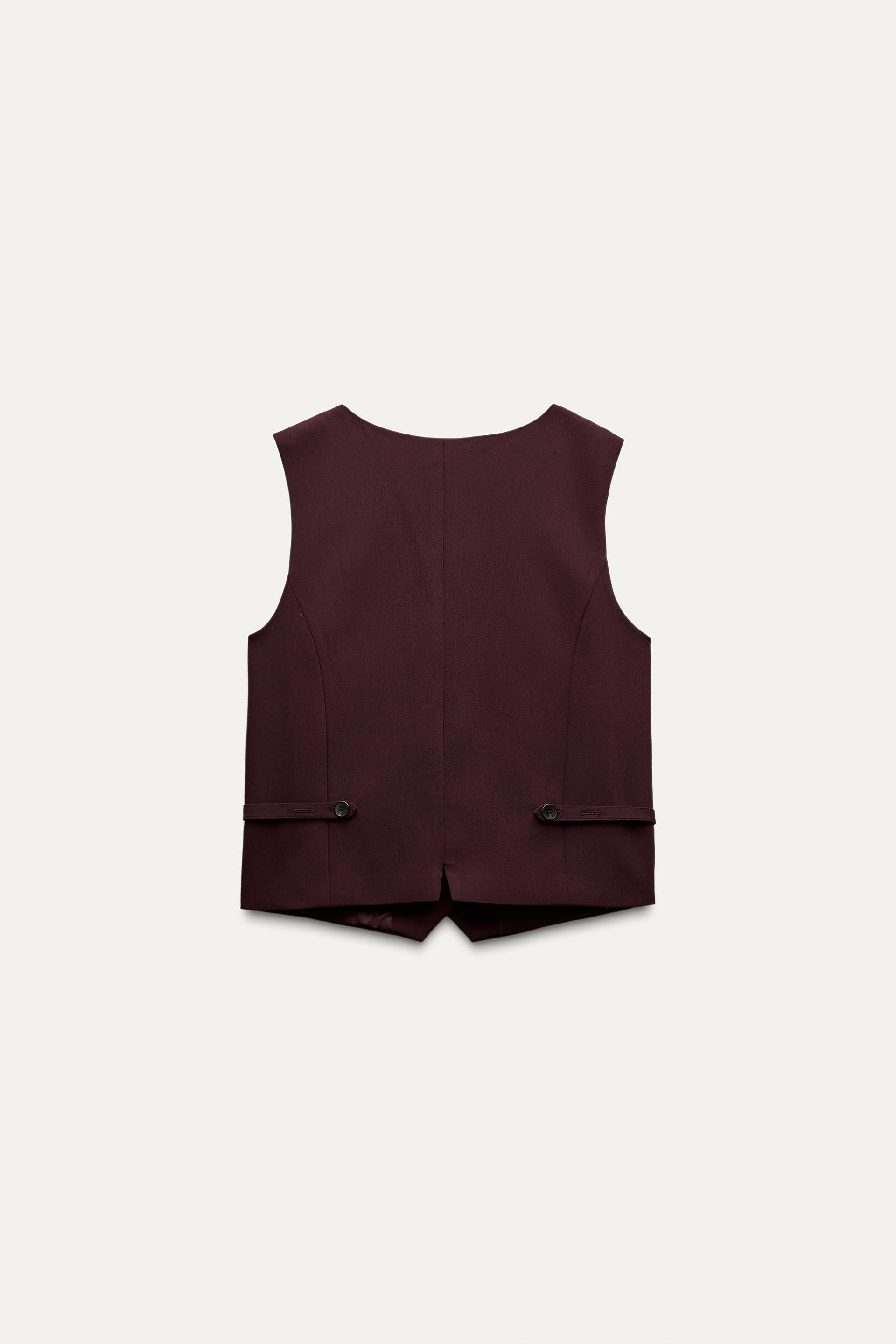 TAILORED WAISTCOAT - Burgundy | ZARA Saudi Arabia