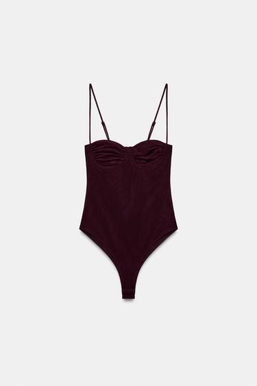 BODI TULE ENGURRAS - Berenxena escuro de Zara