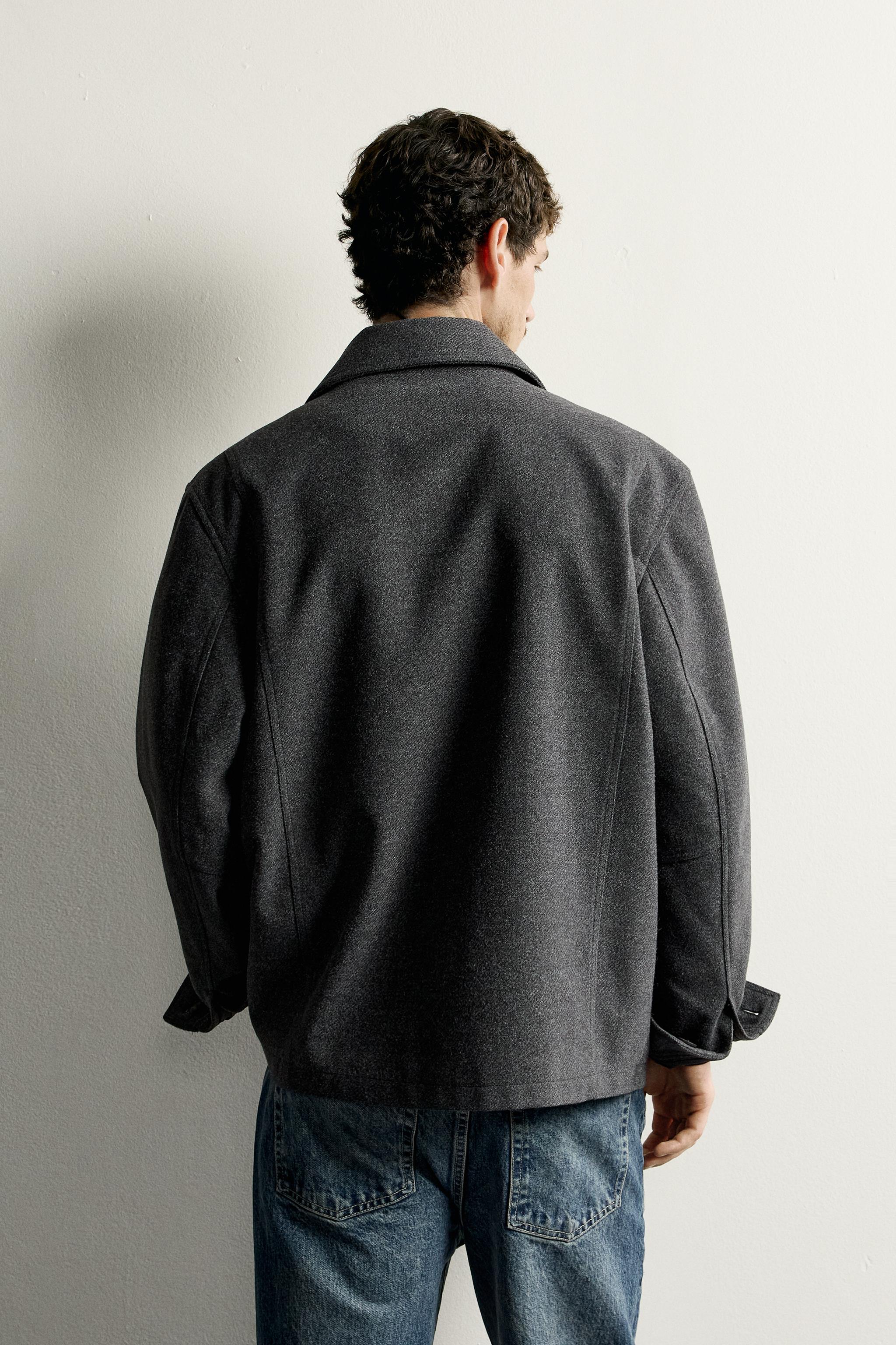 MANTEAU REGULAR FIT EN DRAP DE LAINE