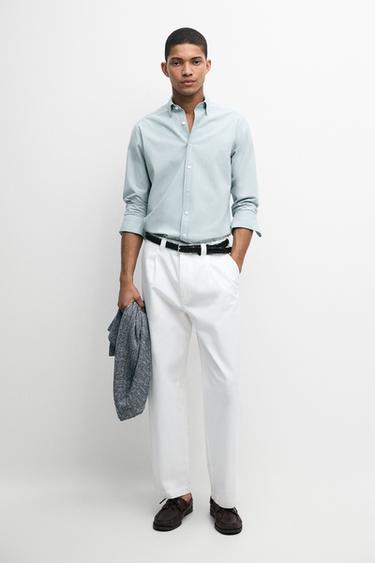 Camisa denim 100% algodón - Celeste de Zara - Imagen 0