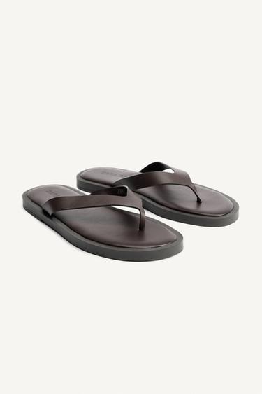 Zara Bordo Kırmızı - DERİ SANDALET