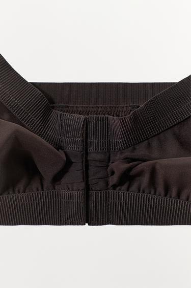 SILK BLEND BRALETTE WITH ELASTICATED HEMS - Dark brown by Zara - Image 5