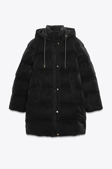 WINDPROOF HOODED PADDED ANORAK - Black by Zara