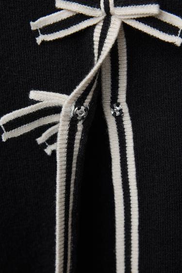 CARDIGAN WITH BOWS - Black by Zara - Image 3