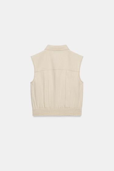 TOP SANS MANCHES EN LIN - Beige clair de Zara - Image 5