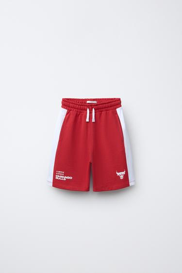 NBA - CHICAGO BULLS PLUSH BERMUDA SHORTS - Red by Zara