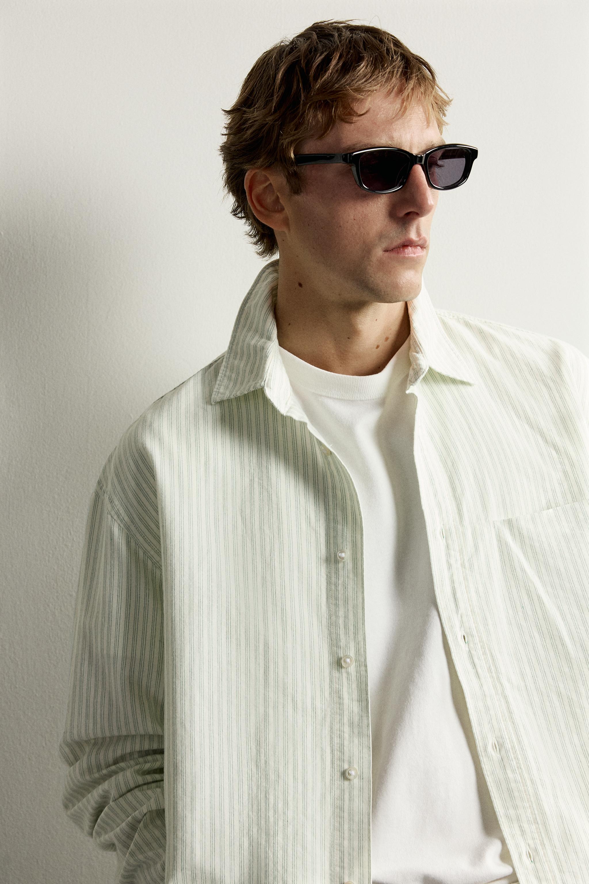 Мужские рубашки Zara RELAXED FIT OXFORD SHIRT — фото 5