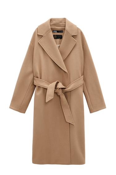 BELTED WOOL BLEND COAT