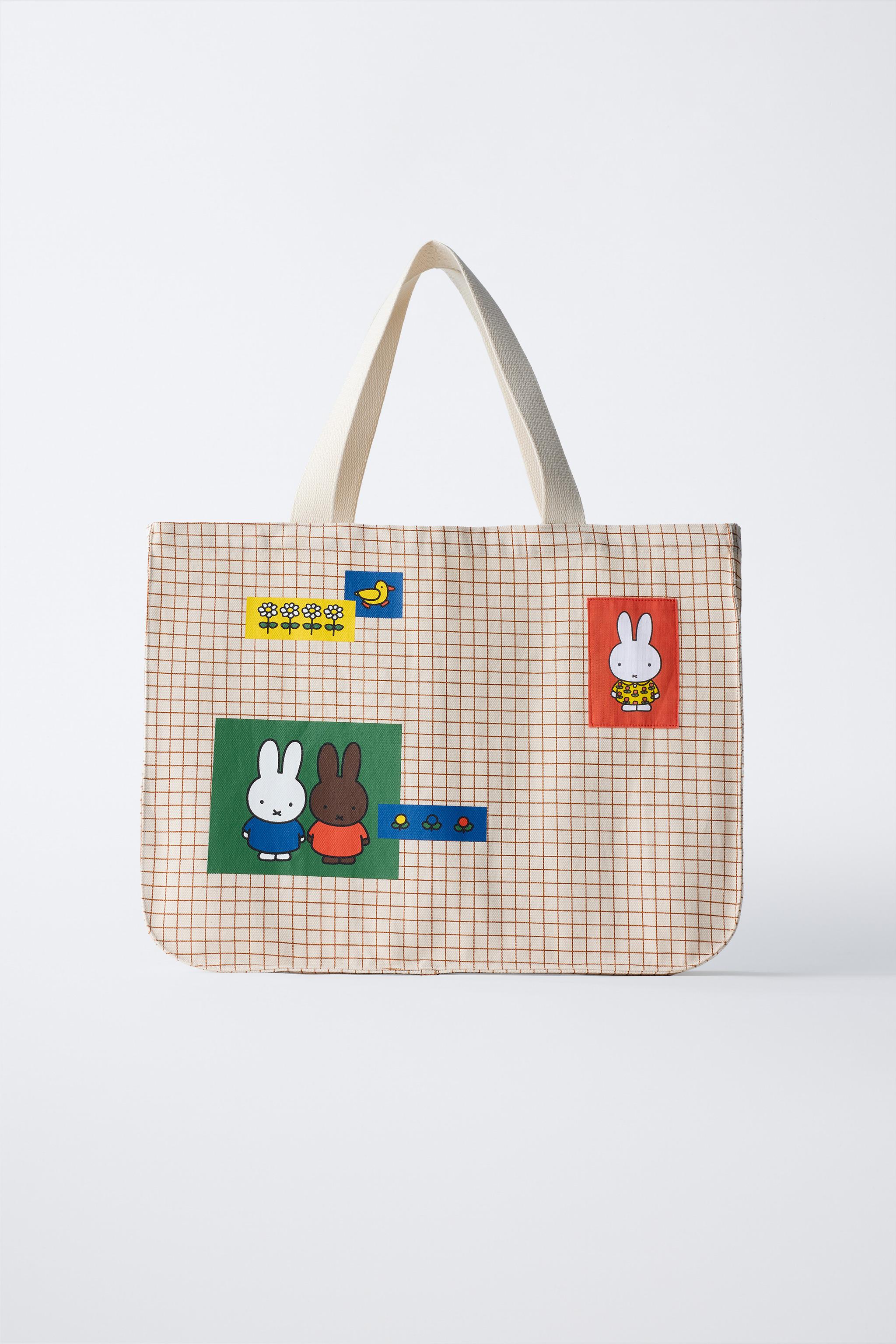 TOTE BAG XADREZ MIFFY™ MERCIS BV © - Rosa-escuro | ZARA Brasil