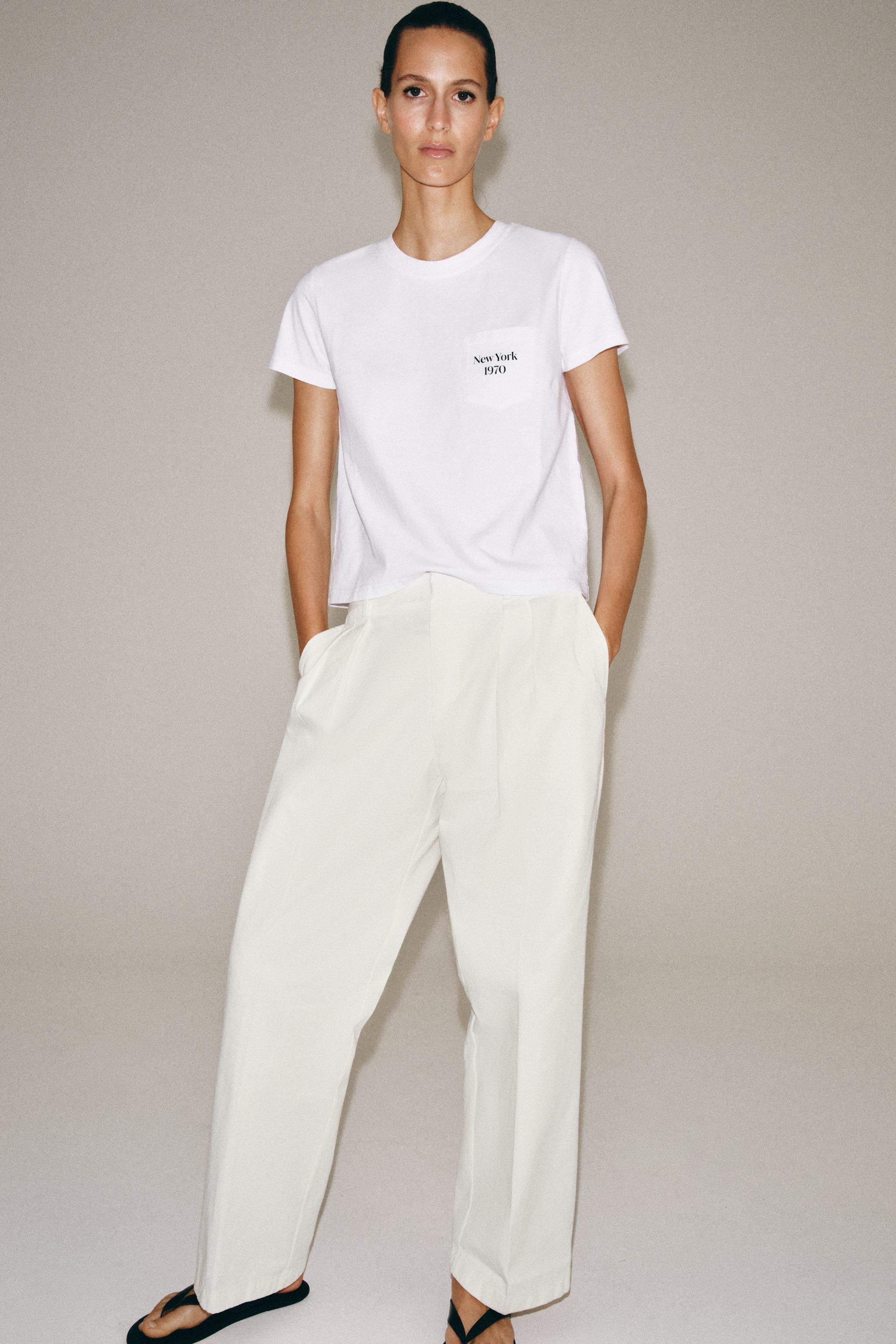 メッセージポケットTシャツ - ホワイト | ZARA Japan / 日本