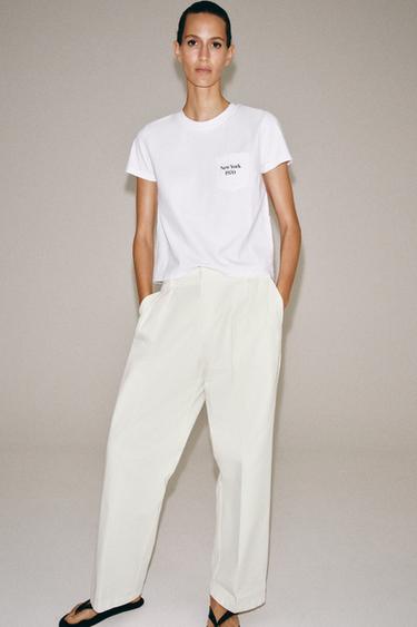 SLOGAN POCKET T-SHIRT - White by Zara - Image 0