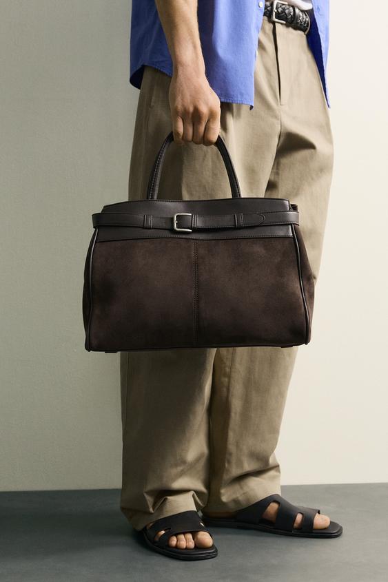 BOLSO COMBINADO CINTURÓN - Marrón de Zara - Imagen 0
