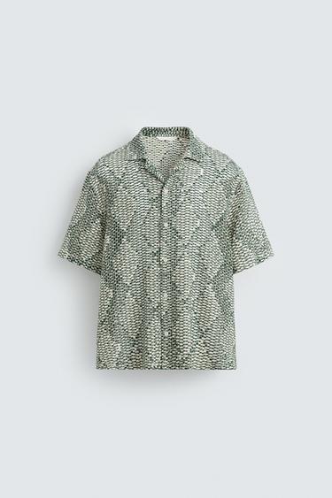 Zara 鉤織紋理襯衫 - 綠色