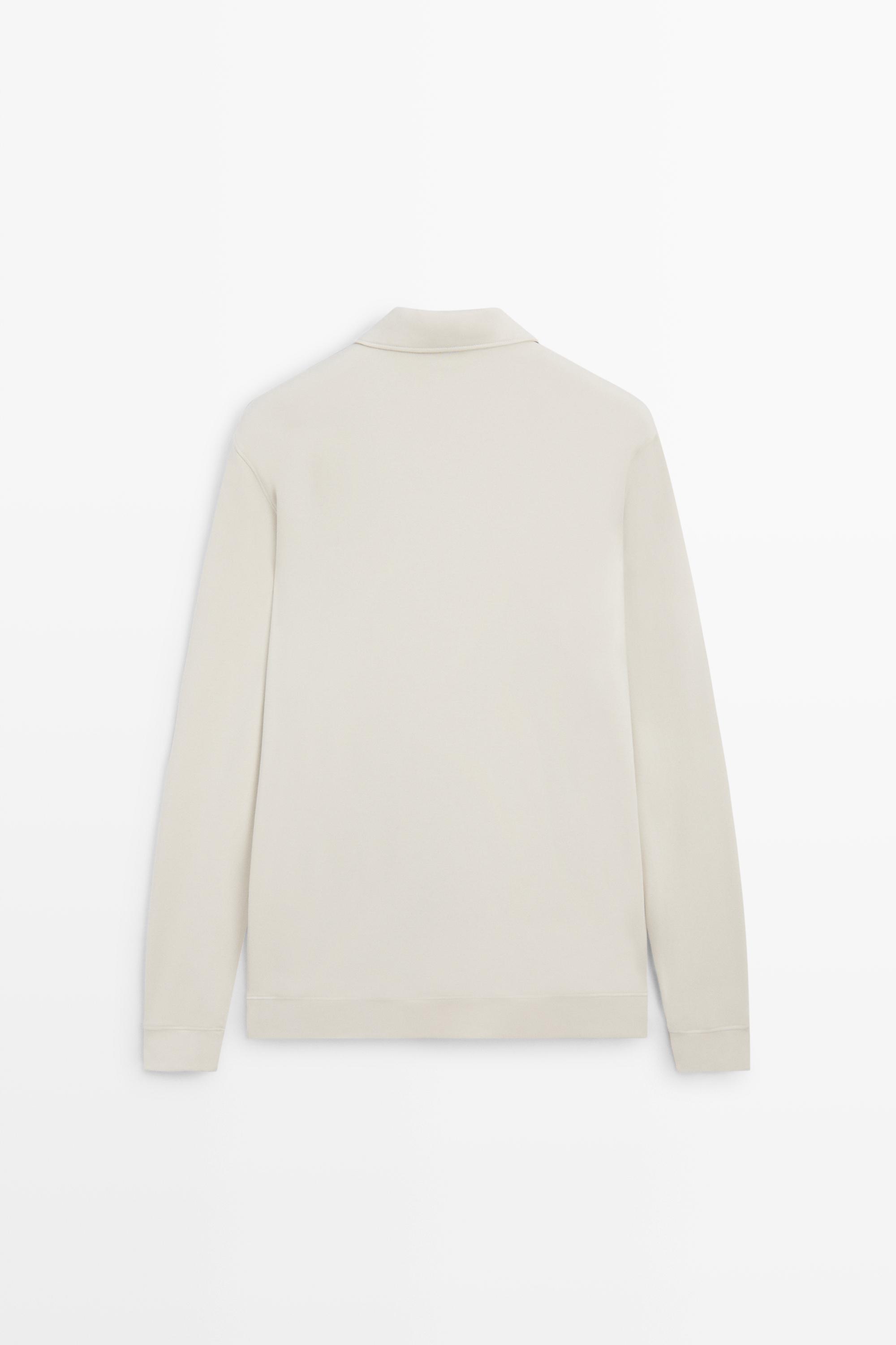Long sleeve zip detail polo