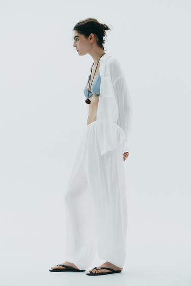 FLOWING BALLOON TROUSERS - White by Zara - Image 3